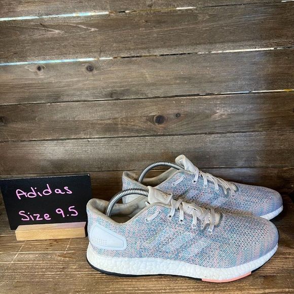 Womens Adidas Pureboost DPR Gray Running Athletic Shoes Sneakers Size 9.5 M GUC - Picture 1 of 7